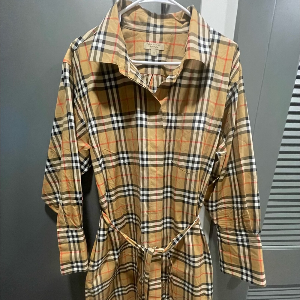 Vintage Check Cotton Tie-waist Shirt Dress size 12US 14UK used worn once